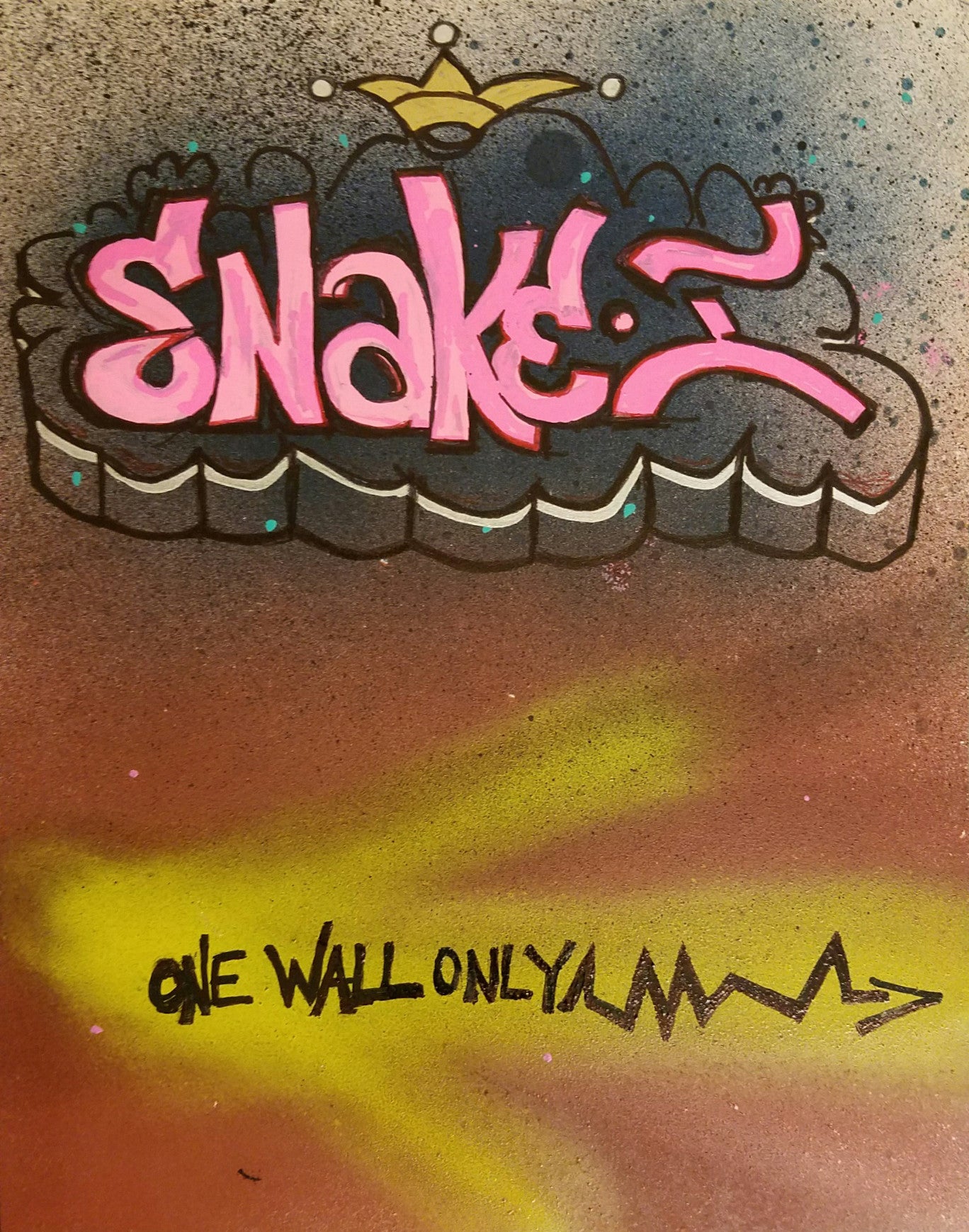 SNAKE 1  "One Wall Only" Black Book Drawing