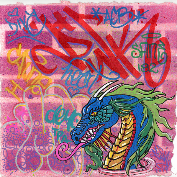 LADY PINK- "Dragon w/Tags" Drawing