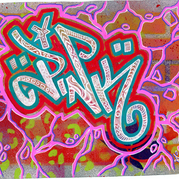 LADY PINK- "PINK with Lightning " Drawing