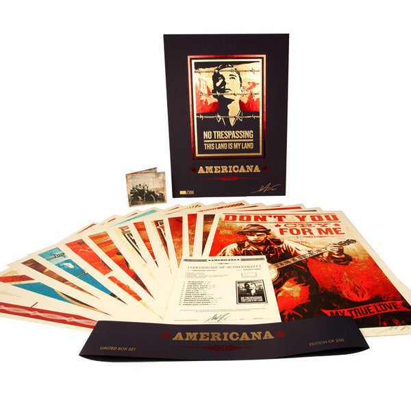 SHEPARD FAIREY - "Americana" Boxed Set Neil Young 13 Prints and CD