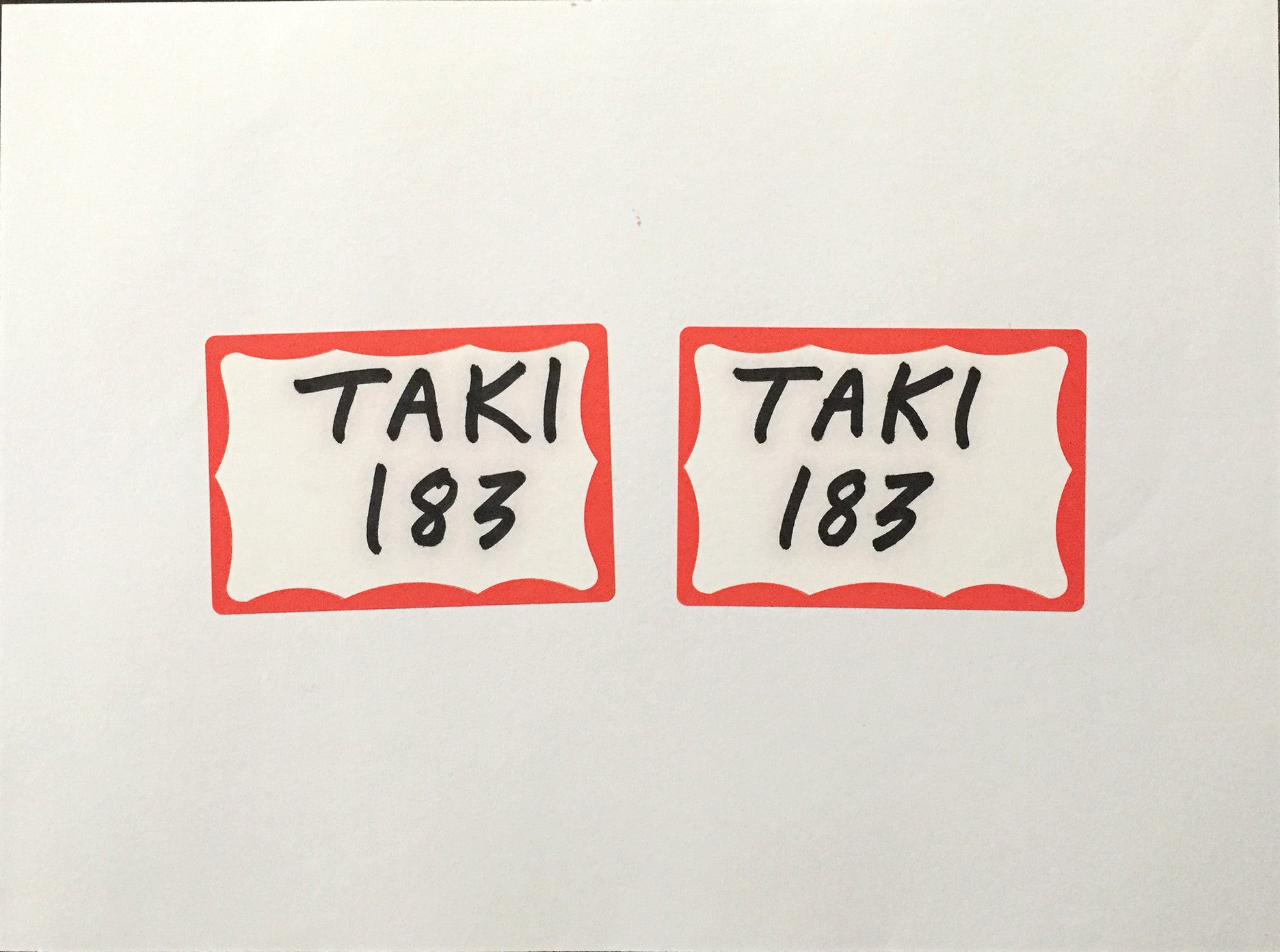 TAKI-183  "Piece Book" Labels