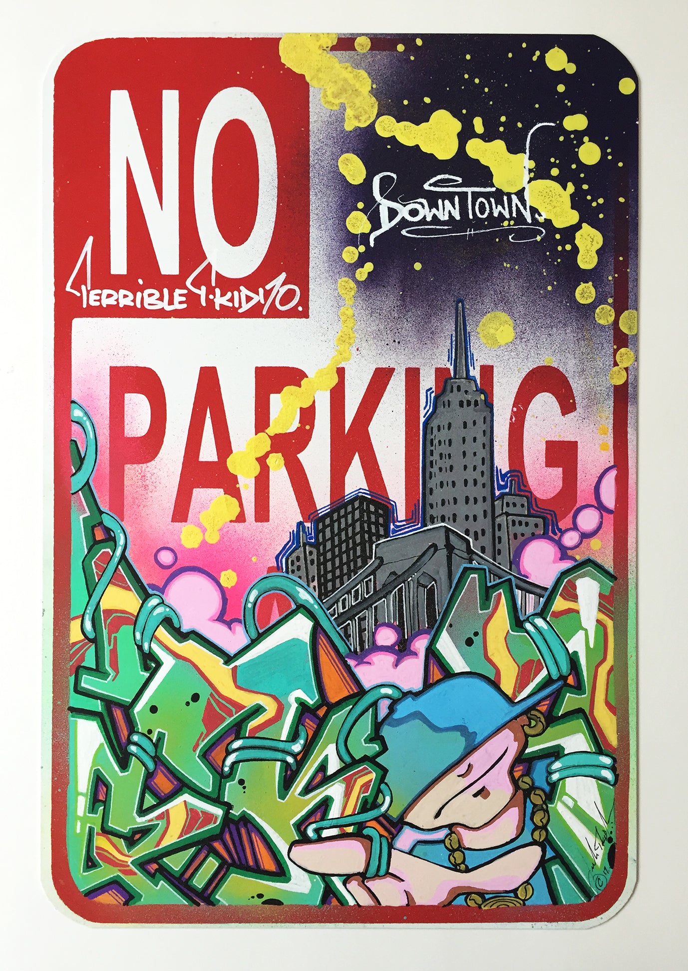 T-KID 170  -  "Downtown" No Parking Sign