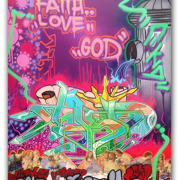 T-KID 170  - "Faith, Love, God"  Painting