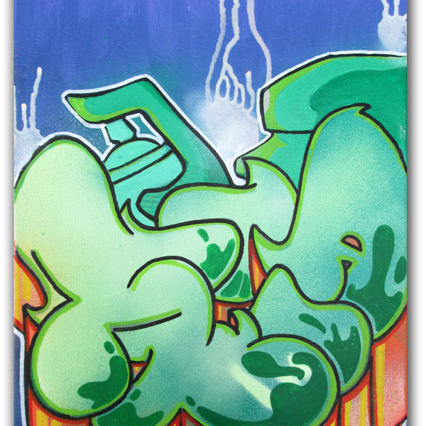 T-KID 170  - "Green Spray" Painting