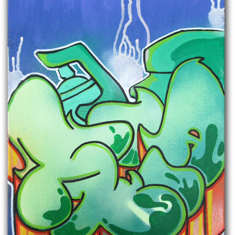 T-KID 170  - "Green Spray" Painting