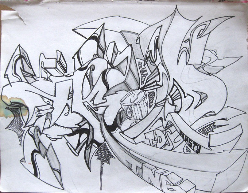 T-KID 170  - "Nasty" Black Book Drawing