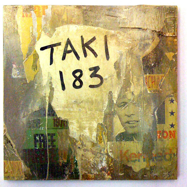 TAKI-183 "Tagged Collage" on wood