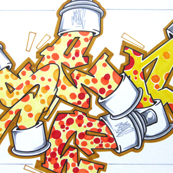 GRAFFITI ARTIST SEEN - Can #1- Drawing 11x17