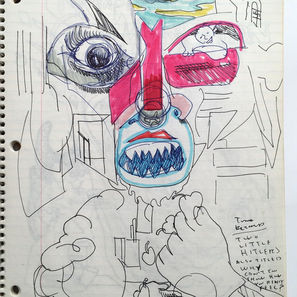 DANIEL JOHNSTON- "Two little Hitlers" Notebook Drawing 1980