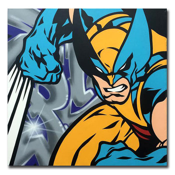 GRAFFITI ARTIST SEEN  -  "Wolverine"  Aerosol on  Canvas