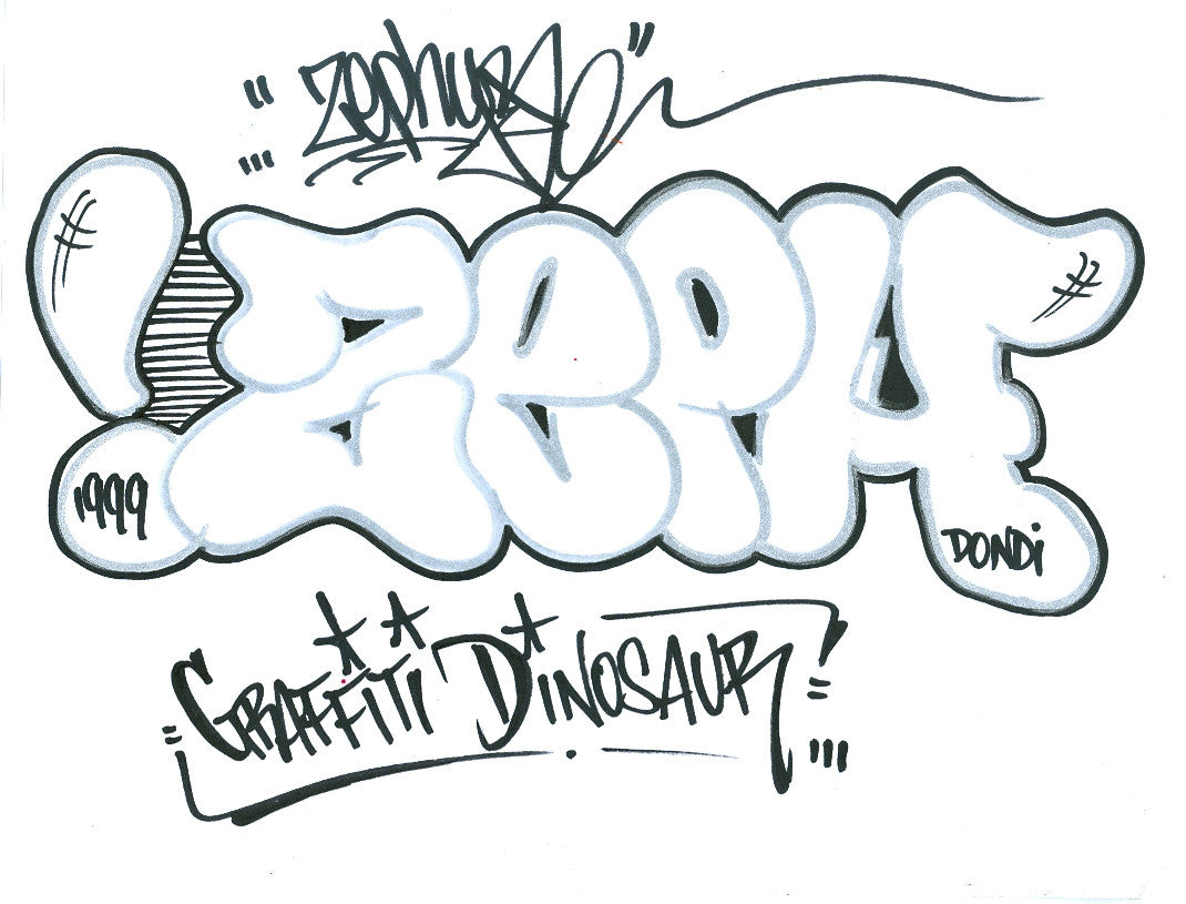 ZEPHYR - "Graffiti Dinosaur" Black Book Page