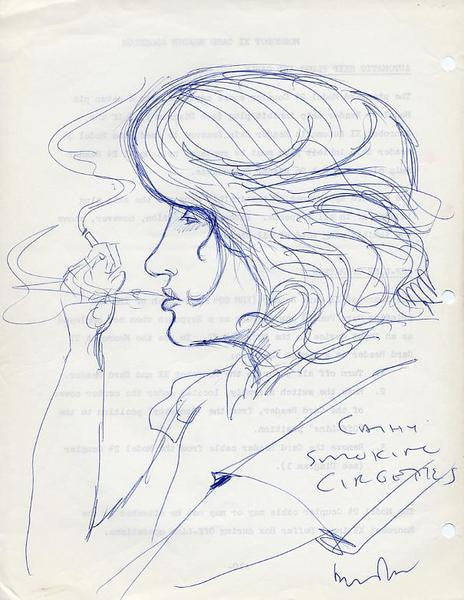 DANIEL JOHNSTON -  "Cathy smoking"