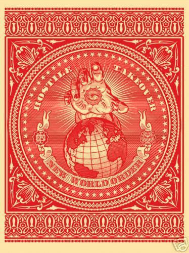SHEPARD FAIREY - "Hostile Take over"(red)