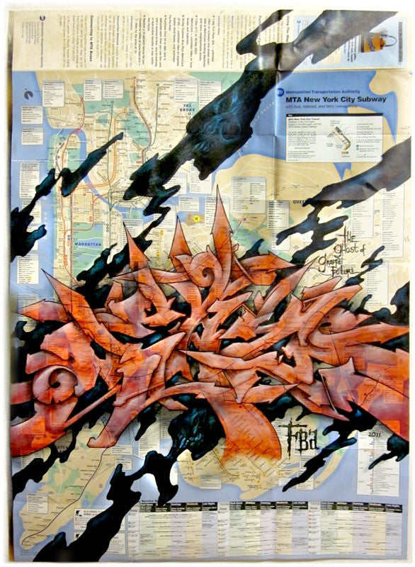 EAZ ONE - "The Ghost of Graffiti Future" NYC Subway Map