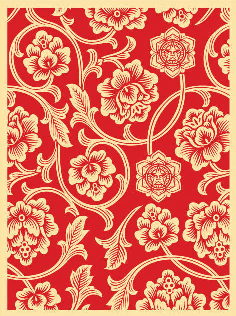 SHEPARD FAIREY - "Flower Vine"  Red