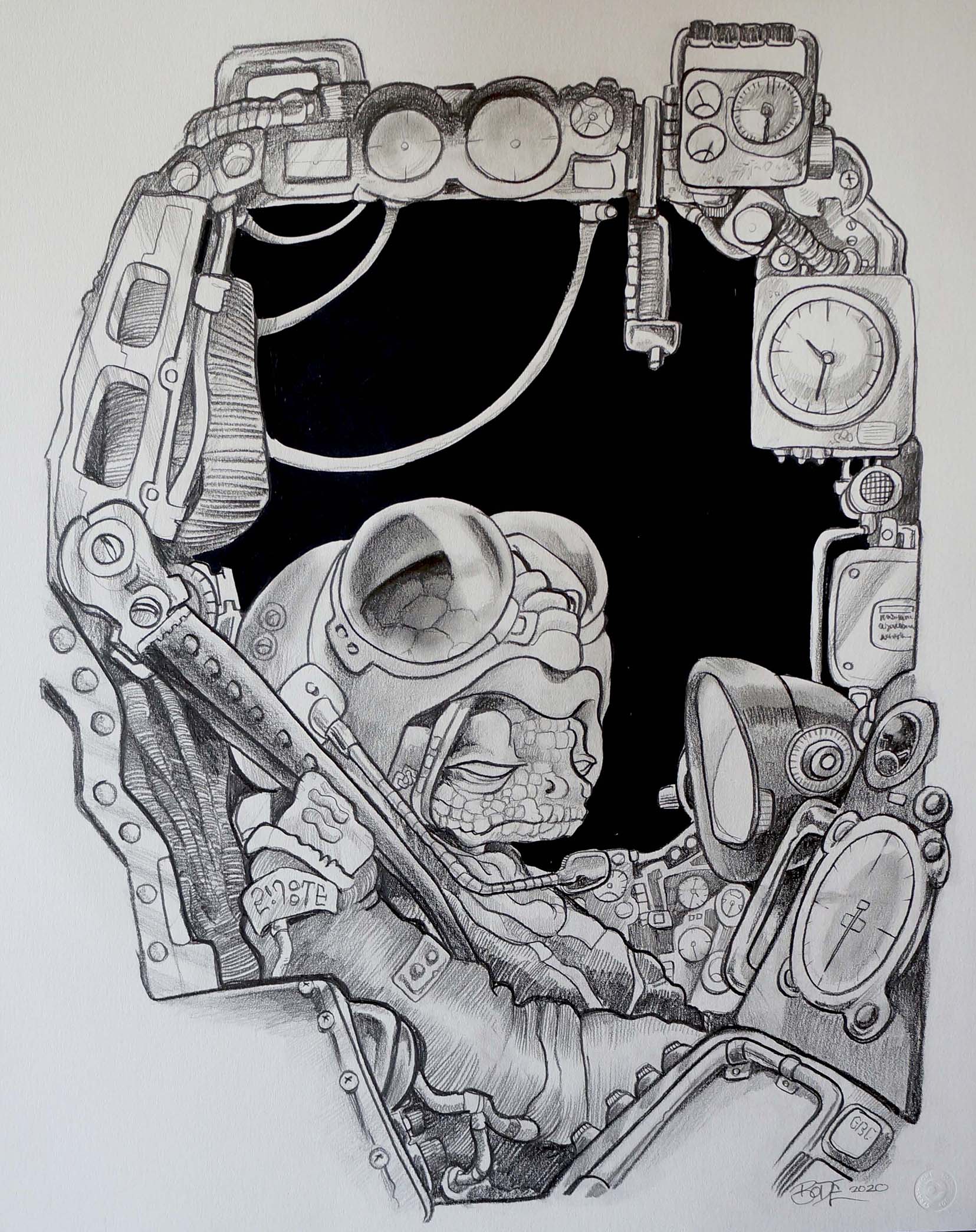 MARK BODE  "Lizard Pilot" Drawing