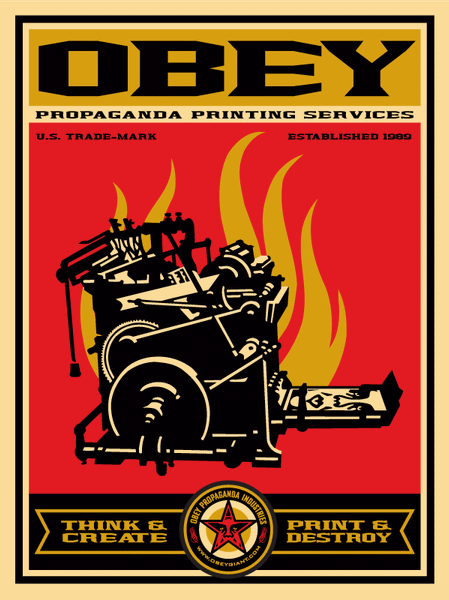 SHEPARD FAIREY - "Print and Destroy"  Retro Series
