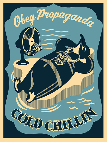 Shepard Fairey - Cool Chillin Blue