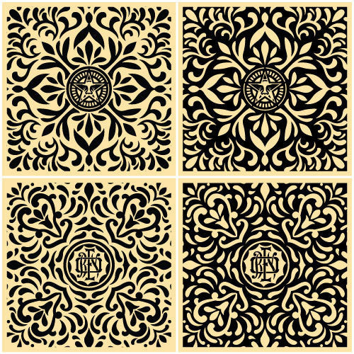 SHEPARD FAIREY - "Japanese Fabric Pattern" (Black Set)