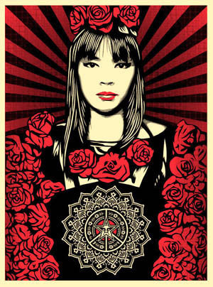 SHEPARD FAIREY - "Rose Girl"