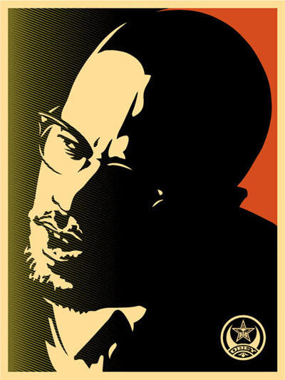 SHEPARD FAIREY - "Malcolm X" Green