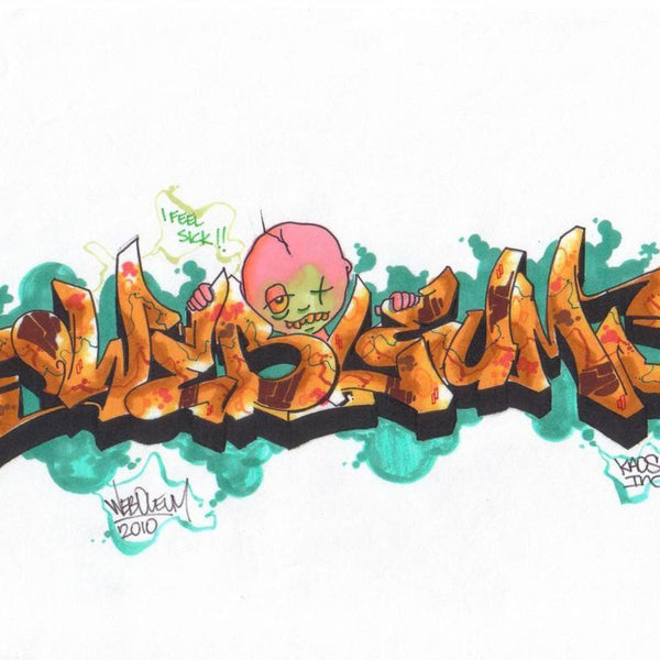 WEB TC5 - "Sick Kid Weboleum"  Blackbook Drawing