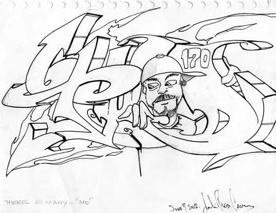 T-KID 170  "There's So many" (me)  Black Book Drawing