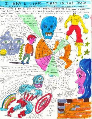 DANIEL JOHNSTON  Print-  "I am a liar that is the truth"