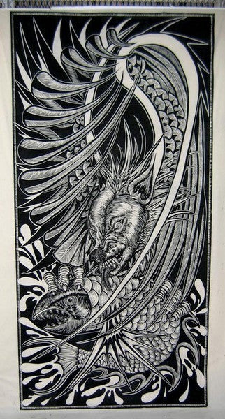 DENNIS McNETT - "wolfhead eating the fish"